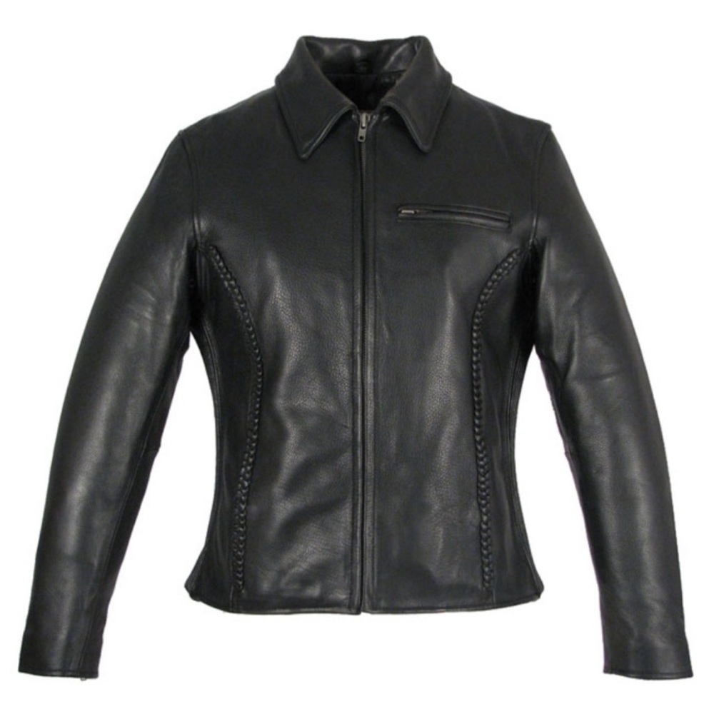 First Classic Leather Gear Ladies Heavy Duty motorcycle jacket Size Medium